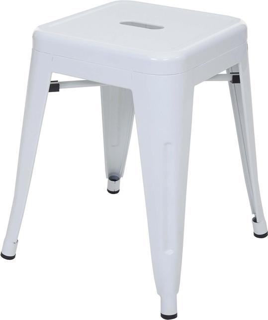 Image du produit Swisshandel24 2x tabouret HWC-A73, tabouret métallique, métal design industriel empilable blanc