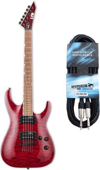 Actual product image ESP LTD MH-200QM NT STBC Electric Guitar with Cable (Electric guitar, Jatoba, Mahogany maple neck)