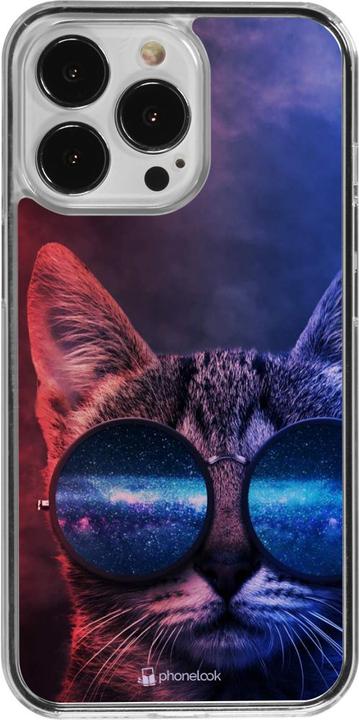 Actual product image PhoneLook Coque Transparent Red Blue Cat Glasses (Apple iPhone 13 Pro)