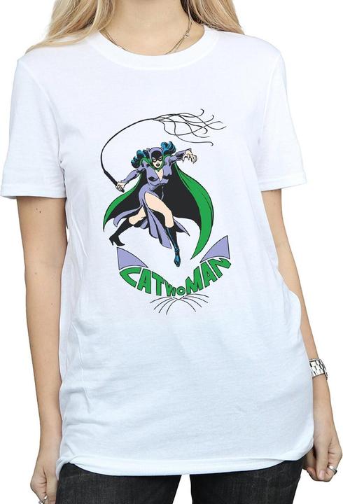 Actual product image Womens/Ladies Catwoman Whip Cotton Boyfriend T-Shirt (S)