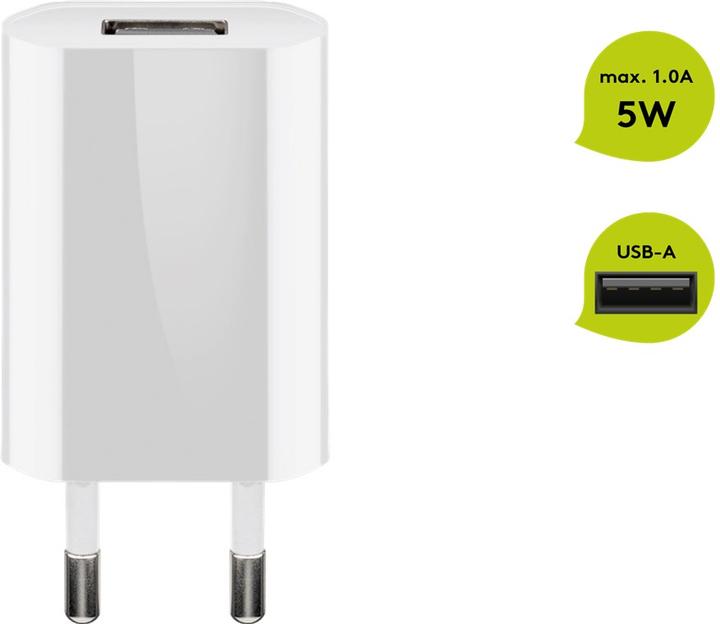 Actual product image Goobay USB A charger slim (5 W)