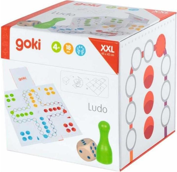 Produktbild Goki XXL Ludo im Würfel zum Aufklappen (Deutsch, Französisch, Italienisch, Englisch)