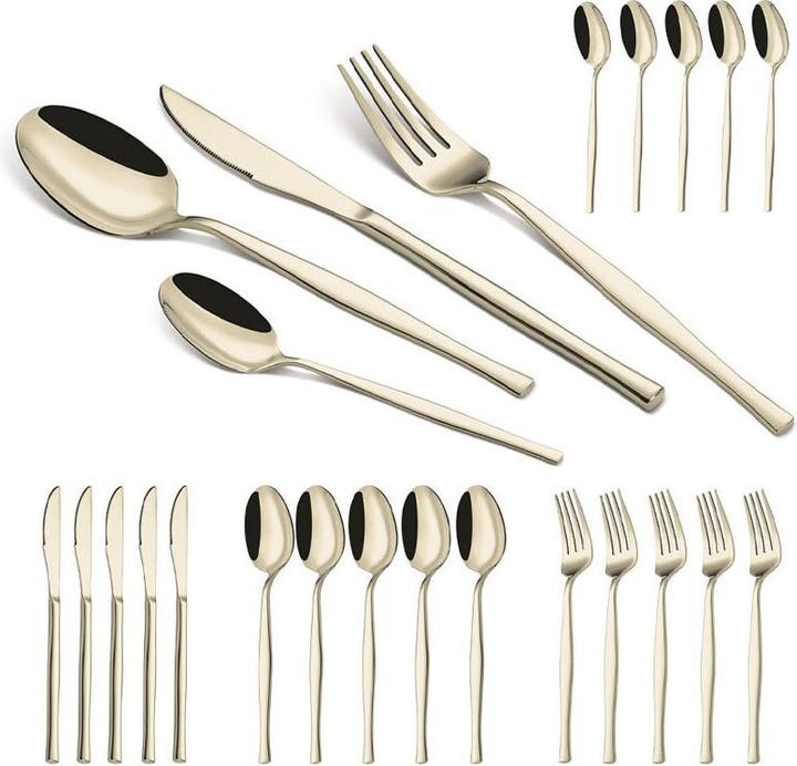 Actual product image BerlingerHaus Haus 24-teiliges Besteck-Set champagne Leonardo Collection (24 Piece, Cutlery set)