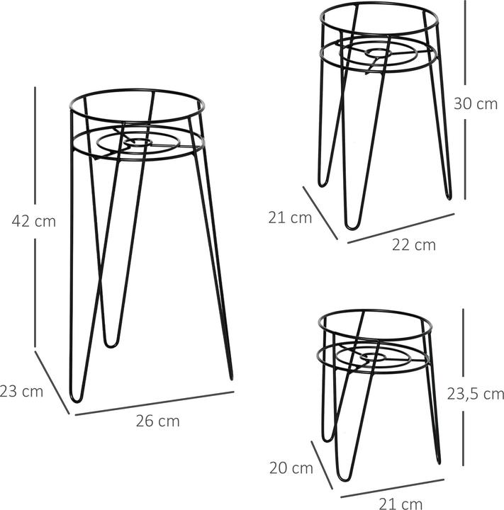 Actual product image Jamb Flower stand set of 3