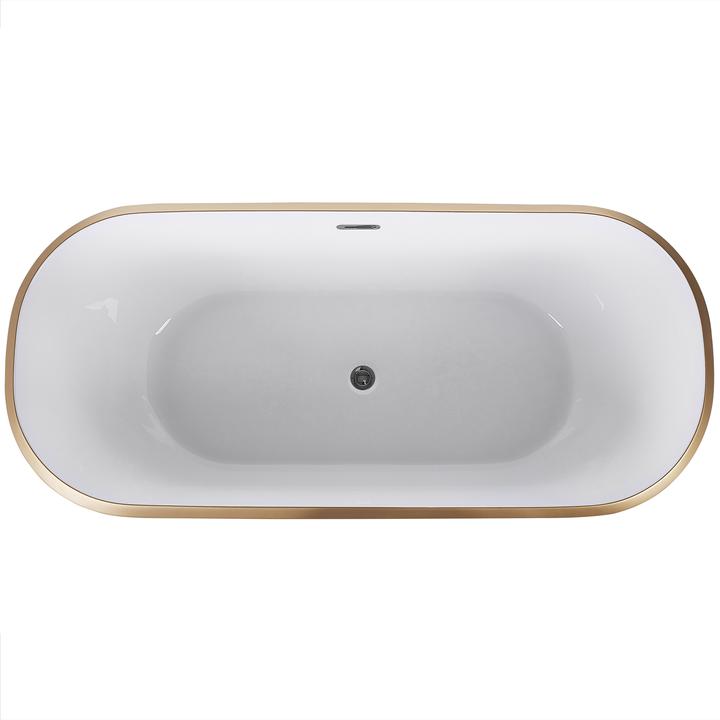 Actual product image Beliani Bathtub free-standing gold oval 170 x 77 cm TESORO (259 l, 170 cm, 77 cm)