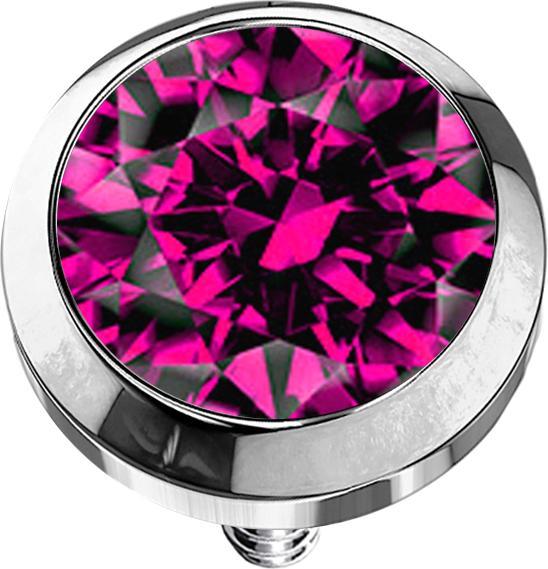 Produktbild Star Piercing Dermal Anchor silber mit Kristall fuchsia (ohne Messing, Titan G23)