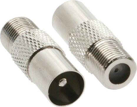 InLine ® Coaxial adapter, IEC plug (antenna) to F jack (Plugs and connectors)