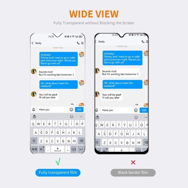 Actual product image Enkay Protective glass screen protector (1 Piece, Oppo A18)