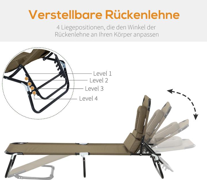Produktbild Outsunny Gartenliege mit Gesichtsöffnung (190 cm)