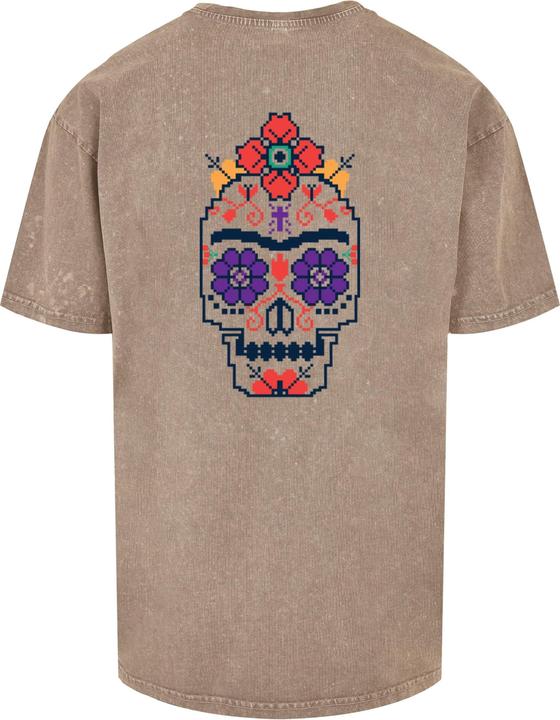 Produktbild Merchcode Frida Kahlo - Pixels viva la vida Acid Washed Heavy Oversize Tee - 118139 (L)