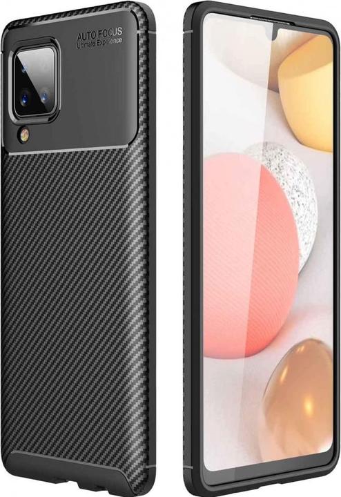 Actual product image Screenguard Samsung Galaxy A12 Cover Carbon Design TPU Case (Samsung Galaxy A12)