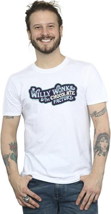 Actual product image Willy Wonka & the Chocolate Factory Mens Chocolate Factory Logo T-Shirt (5XL)