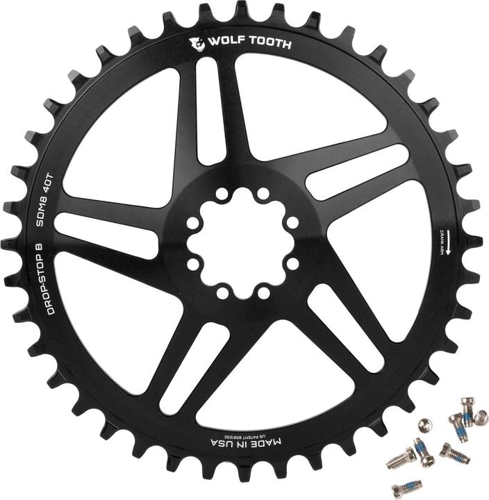 Productafbeelding Wolf Tooth SRAM Direct Mount kettingblad, 8-gaats, 44 t, zwart (44)