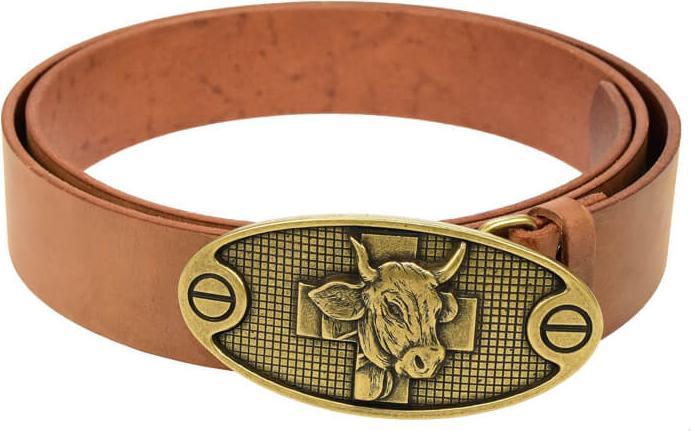 Image du produit Keller Fahnen Ledergürtel «Kuh» altgold 110 cm (110)