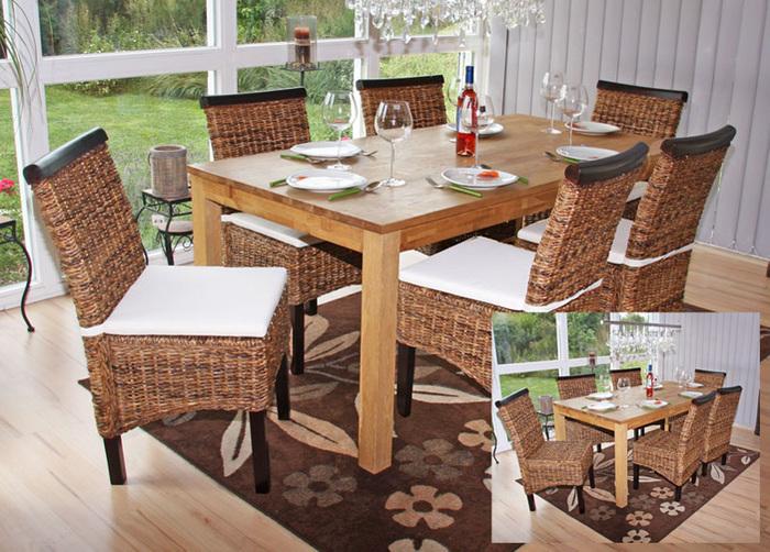 Actual product image Mendler 6x Dining Chair Wicker Chair M45 Chair Banana Wicker - dark, without cushions