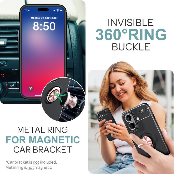 Produktbild Nalia Matte Ring Silikon Hülle (Apple iPhone 16 Plus)