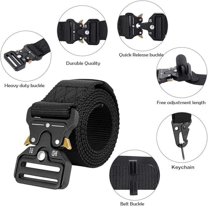 Image du produit Swissdetector Ceinture tactique réglable - style militaire - dégagement rapide - Noire