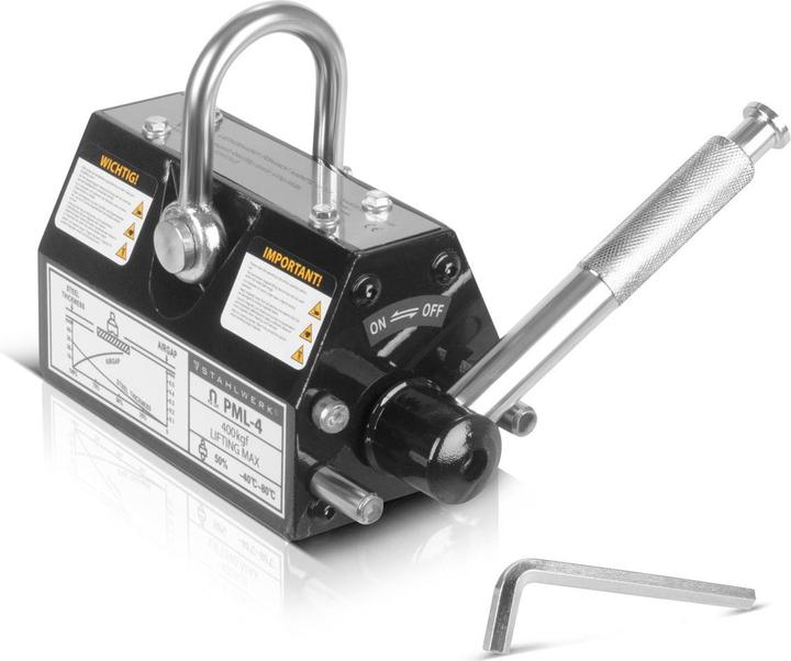 Actual product image Stahlwerk Lifting magnet with 400 kg 880 lbs load capacity 1280 kg 2821 lbs pulling force (400 kg)