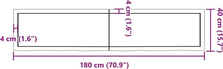 Image du produit VidaXL Oak Nature (180 x 40 x 6 cm)