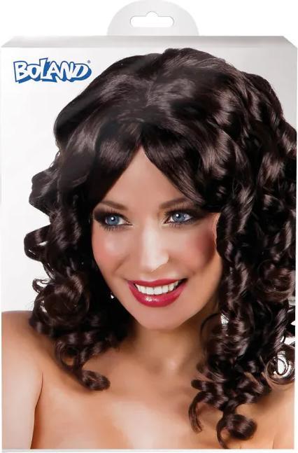 Image du produit Boland Perruque Cocktail noir cheveux mi-longs, bouclés, dan box