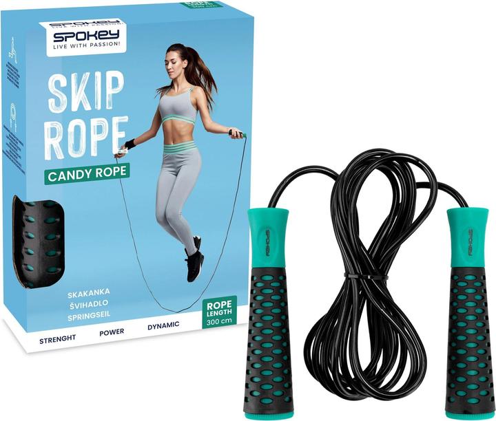 Actual product image Spokey Skipping rope Candy Rope, 3 m, turquoise, ribbon length: 3 (300 cm)