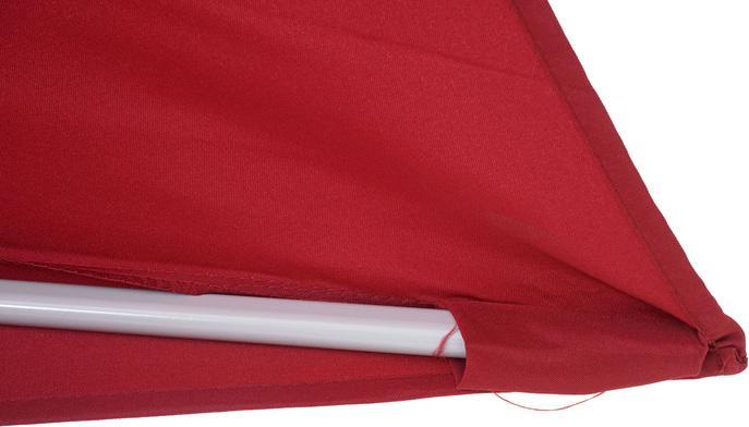 Produktbild Mendler Sonnenschirm halbrund, Halbschirm Balkonschirm, UV 50+ Polyester/Alu 3kg, 300cm bordeaux mit Ständer (2.85 m)