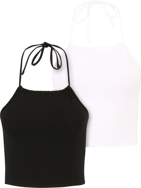 Produktbild Urban Classics Ladies Cropped Neckholder Top 2-Pack (XS)