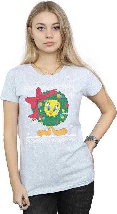 Produktbild Looney Tunes Tweety Pie Christmas Fair Isle TShirt (M)