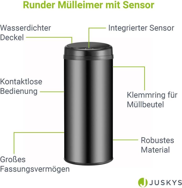 Image du produit Juskys Automatischer Mülleimer mit Sensor (50 l)