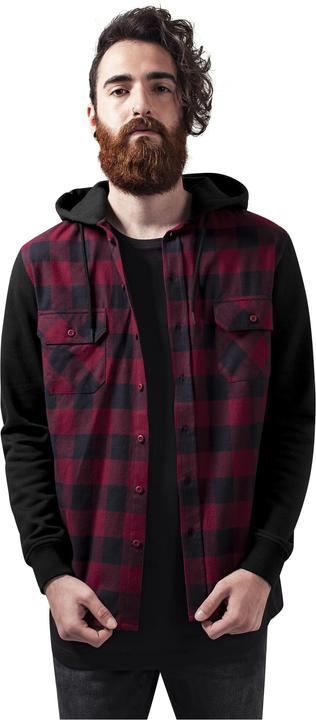 Urban Classics Hooded Checked Flanell Sweat Sleeve Shirt