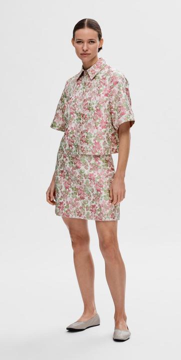 Produktbild Selected Femme Geblümte Jacquard Kurzarmhemd (36)