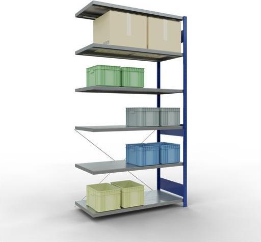 Stecksystem Anbauregal MULTIplus250 mit Kreuzstrebe