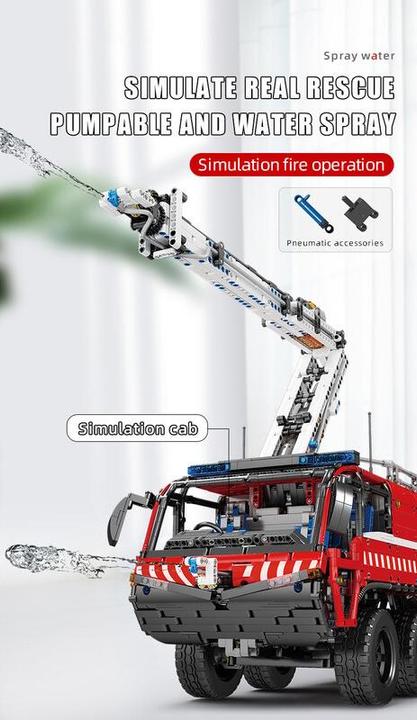 Actual product image Mould King Airport rescue vehicle