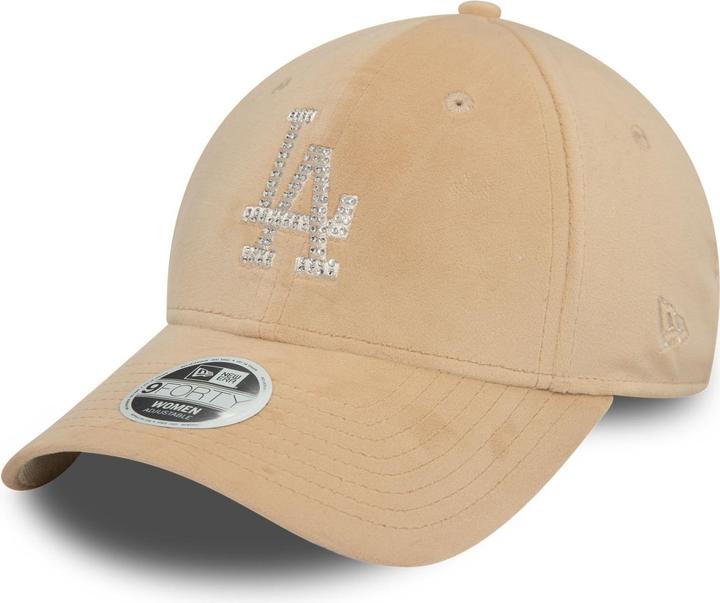 New Era 9Forty Damen Cap - Velour Diamante La Dodgers Beige