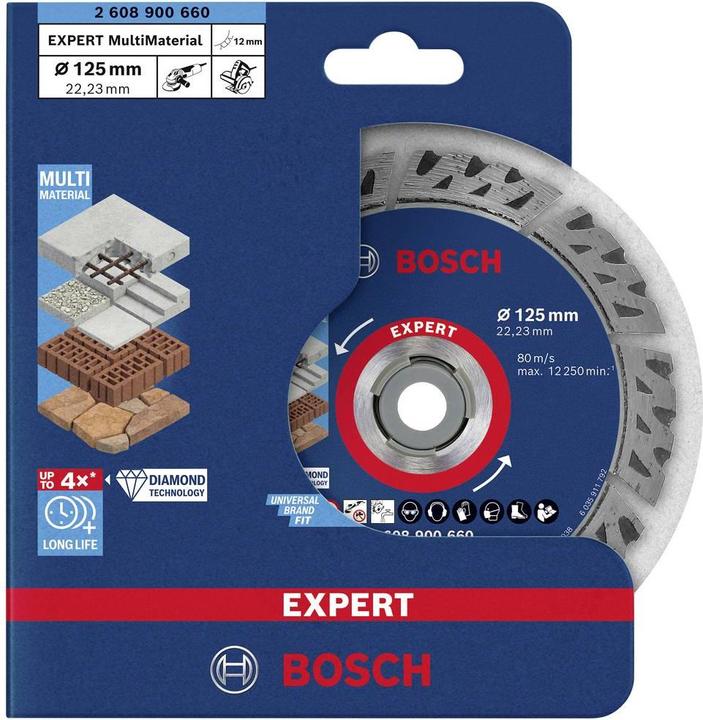 Actual product image Bosch Professional Zubehör EXPERT MultiMaterial diamond cutting discs, 125 x 22.23 x 2.2 x 12 mm