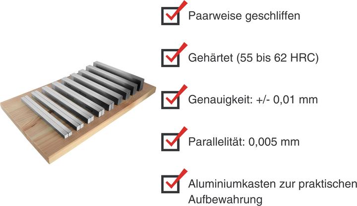 Immagine prodotto Paulimot Parallelunterlagen-Set 18-teilig Länge 160 mm, Breite 8 mm