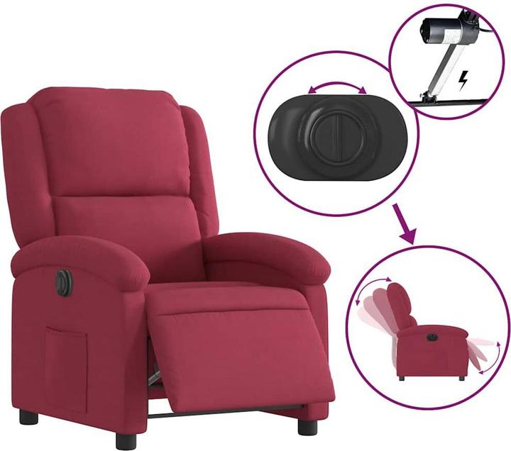 Actual product image VidaXL Recliner chair electric velvet