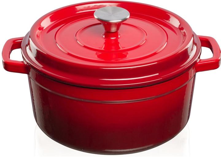 Topf aus emailliertem Gusseisen Rot, 4,7 L (26 cm, Kochtopf, Gusseisen)