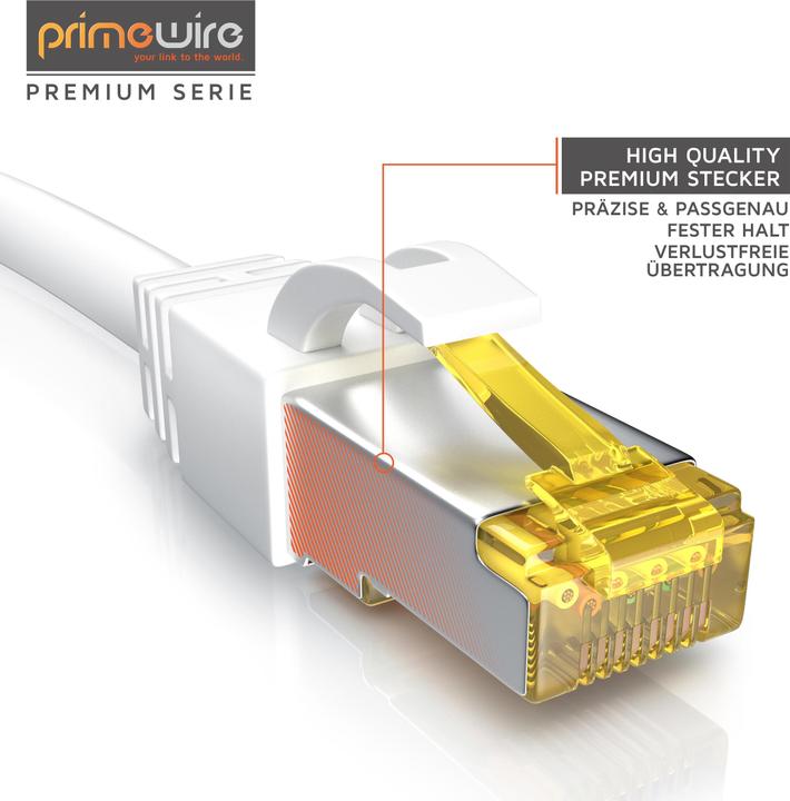 Produktbild Primewire CAT.7 Netzwerkkabel - Ethernet Gigabit Lan Kabel RJ45 - 10 Gbit/s - Patchkabel - komp. CAT.6 CAT.8 (S/FTP, CAT7, 0.50 m)
