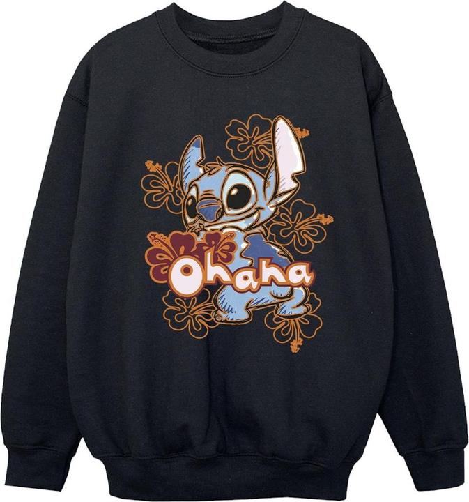 Disney Lilo And Stitch Ohana Orange Hibiscus Sweatshirt Mädchen