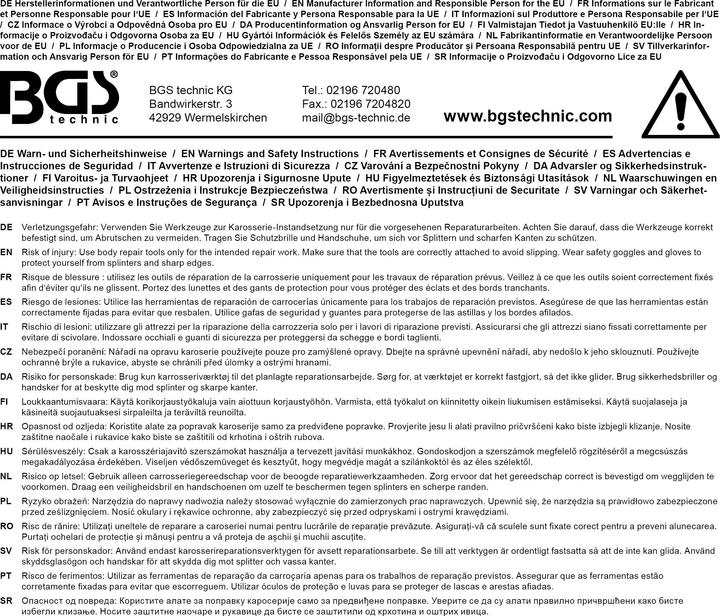 Immagine prodotto BGS Martello da carrozzeria testa rotonda, piatta / testa quadrata, piatta (660 g)