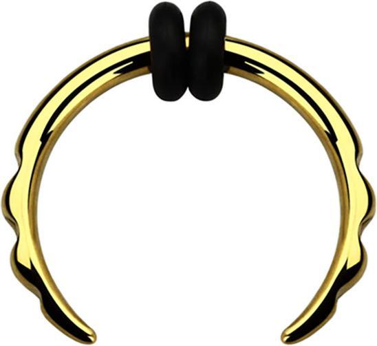 Star Piercing Dehnsichel vergoldet mit 3 kerben (ohne Messing, Chirurgenstahl 316L)