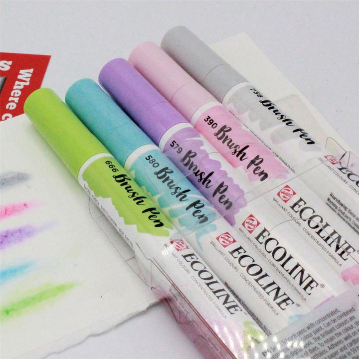 Immagine prodotto Talens Pennello Ecoline Pastello (Multicolore, 5 x)