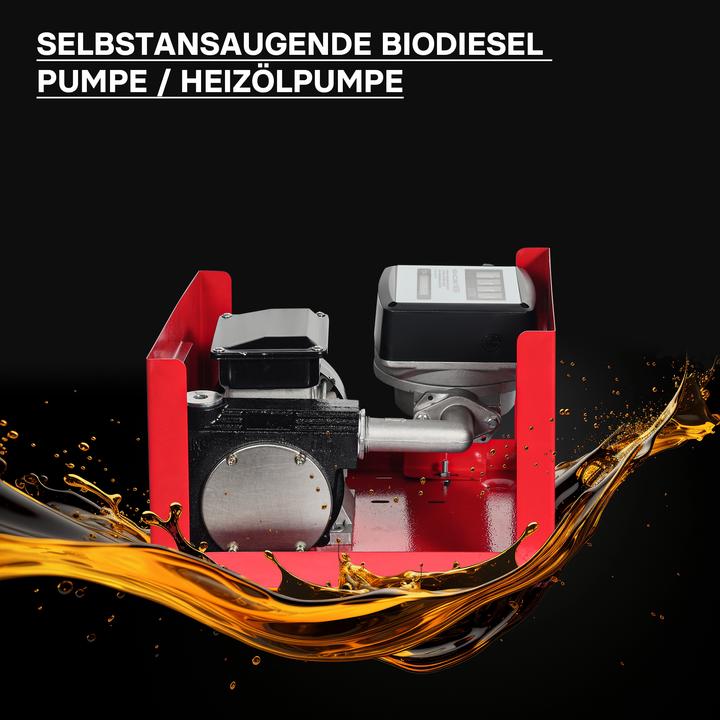 Image du produit Wiltec Pompe à Fuel Gasoil bio Autoaspirante 230V/750W 80l/min Pistolet Auto.