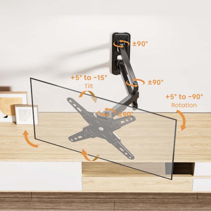 Immagine prodotto Wiltec Supporto per TV 13"-43" Supporto da parete per TV girevole da 20 kg (Muro, 43", 20 kg)