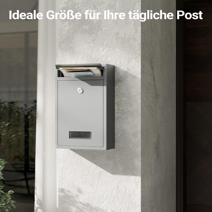 Produktbild Wiltec Briefkasten V11 Postkasten Namensschild 2 Schlüssel Stahl