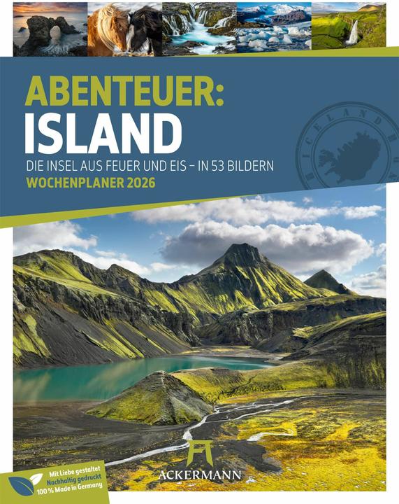 Produktbild Island - Die Insel aus Feuer und Eis - Wochenplaner Kalender 2026 (25 x 33 cm, Harter Einband, Deutsch)