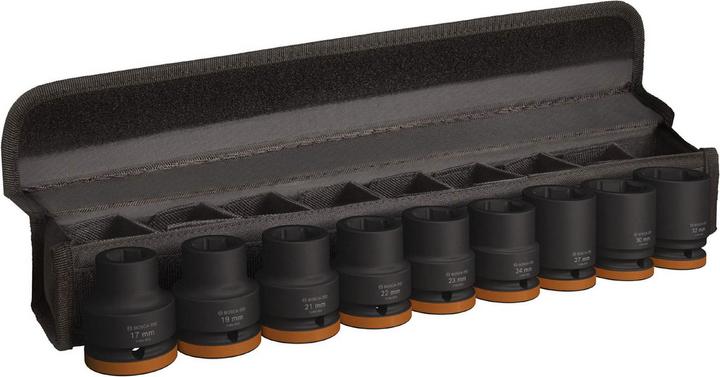 Bosch Professional Zubehör Jeu de douilles PRO Impact (19 mm, 32 mm, 23 mm, 22 mm, 17 mm, 30 mm, 21 mm, 27 mm, 24 mm)