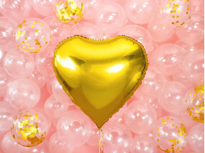 Produktbild Partydeco Herzballon Gold 61cm