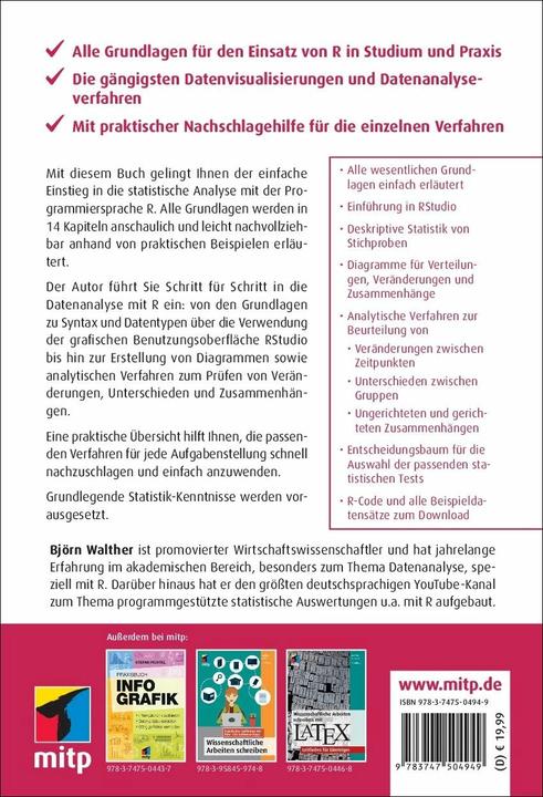 Immagine prodotto Statistik mit R Schnelleinstieg (Tedesco, Walther, Björn, 2022)